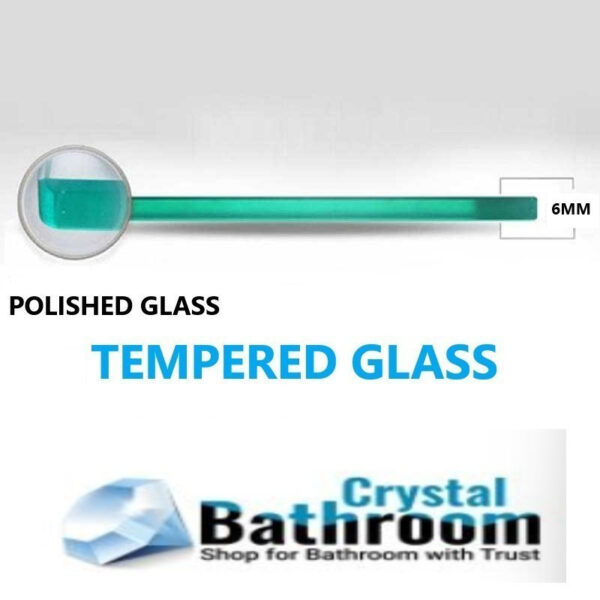 Shower door hinged shower screen SH06B 900mm glass 6mm