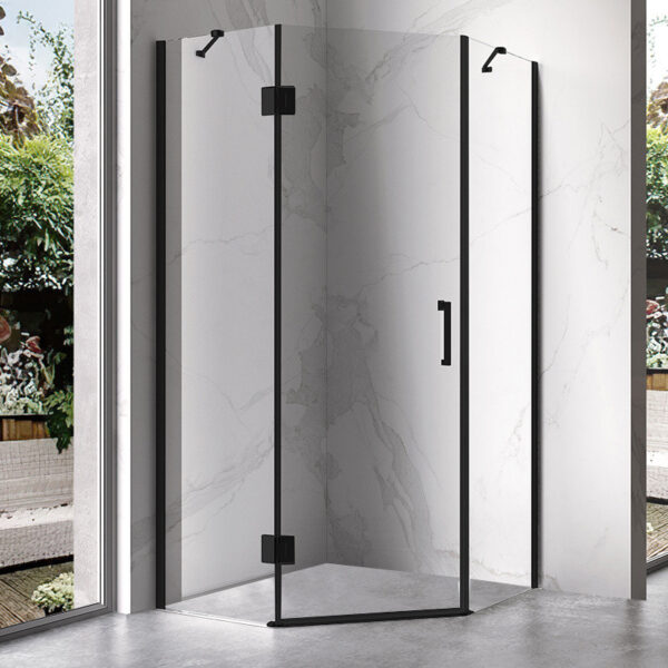 Pentagonal Shower Cabin KZ10B Black 900x900mm