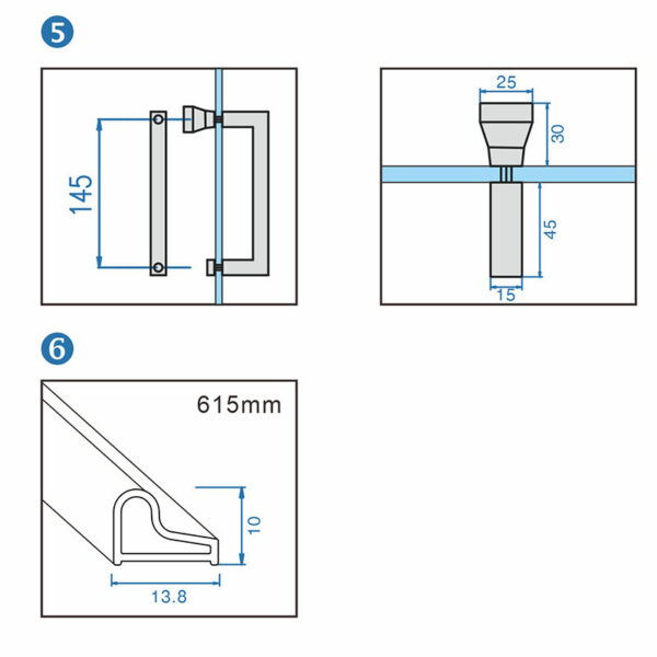 Pentagonal Shower Cabin KZ10B Black 900x900mm
