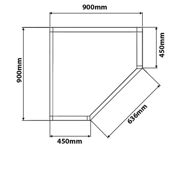 Pentagonal Shower Cabin KZ10B Black 900x900mm