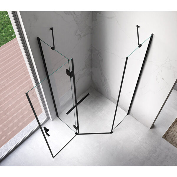 Pentagonal Shower Cabin KZ10B Black 900x900mm