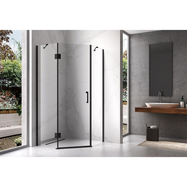 Pentagonal Shower Cabin KZ10B Black 900x900mm
