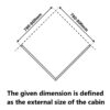 Square shower cabin R-BS10A Black 800x800mm