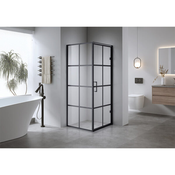 Square shower cabin R-BS10A Black 800x800mm