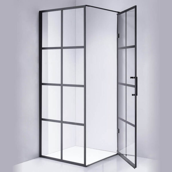 Square shower cabin R-BS10A Black 800x800mm