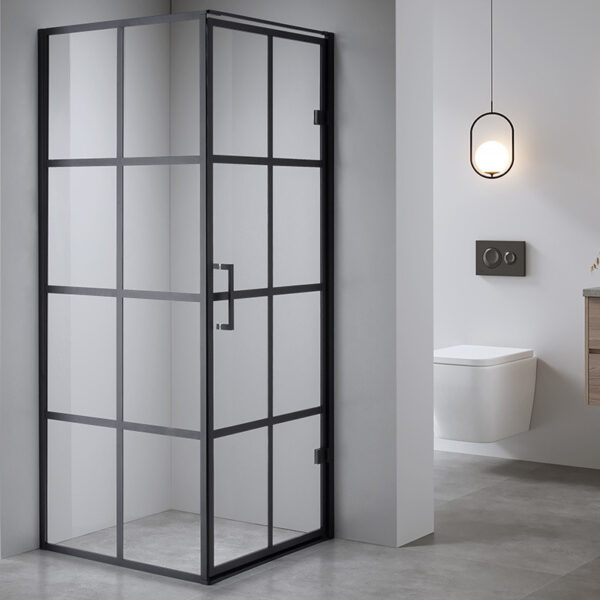 Square shower cabin R-BS10B Black 900x900mm