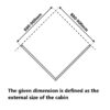 Square shower cabin R-BS10B Black 900x900mm