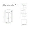 Square shower cabin R-BS11A Black 800x800mm