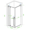 Square shower cabin R-BS11A Black 800x800mm