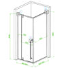 Square shower cabin R-BS11B Black 900x900mm