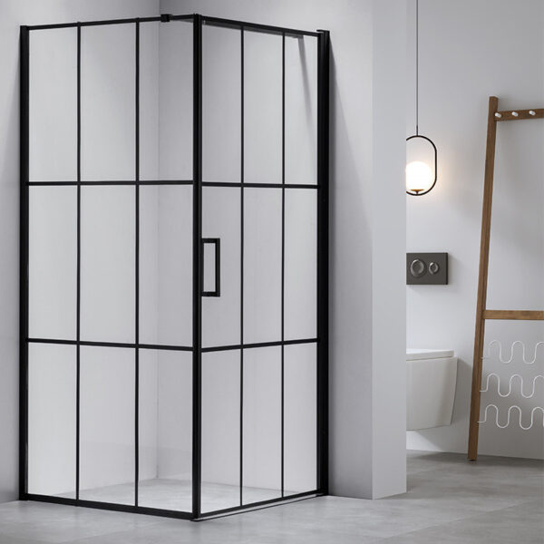 Square shower cabin R-BS13B Black 900x900mm