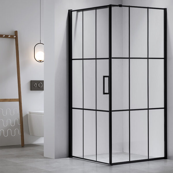 Square shower cabin R-BS13B Black 900x900mm