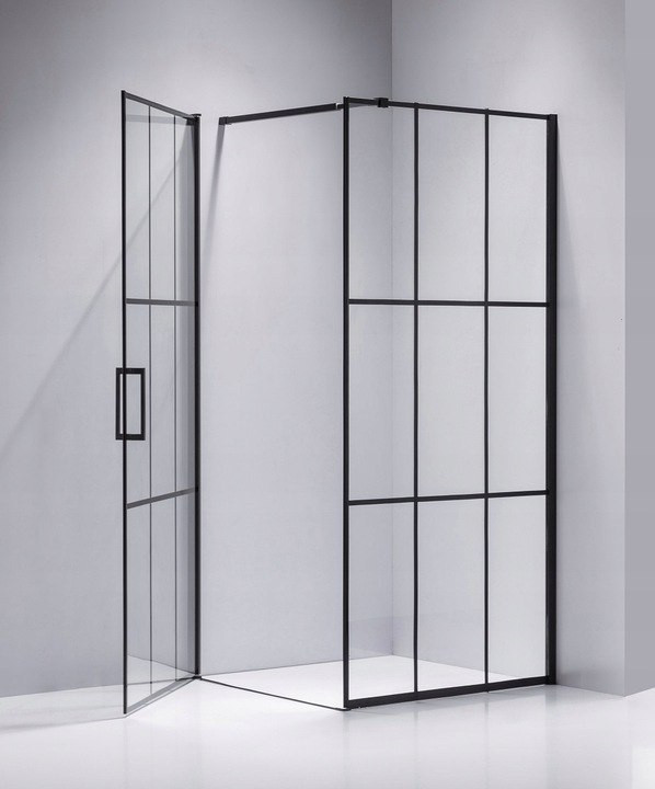 Square shower cabin R-BS13B Black 900x900mm