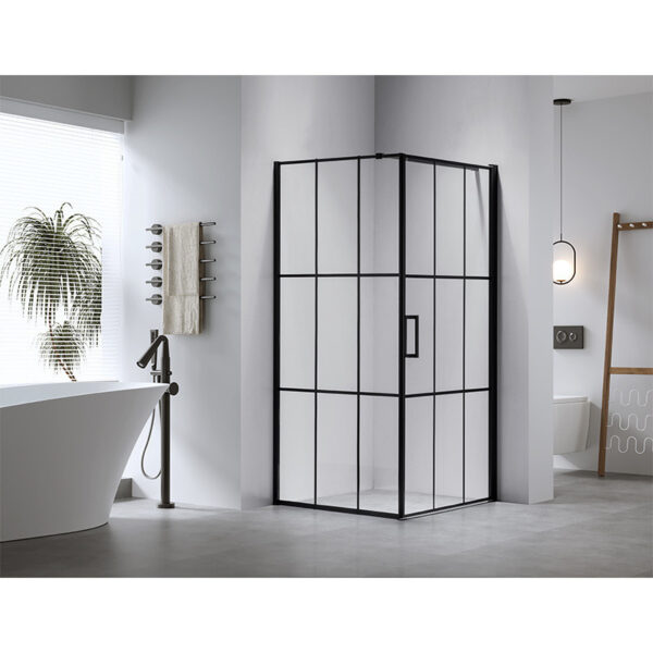 Square shower cabin R-BS13A Black 800x800mm