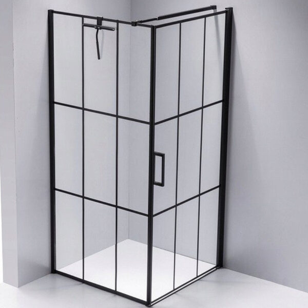 Square shower cabin R-BS13A Black 800x800mm