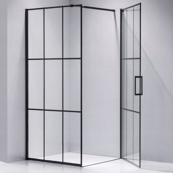 Square shower cabin R-BS13A Black 800x800mm