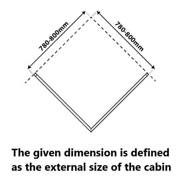 Square shower cabin R-BS04A Black 800x800mm