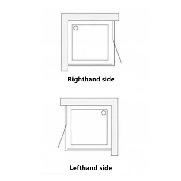 Square shower cabin R-BS04A Black 800x800mm