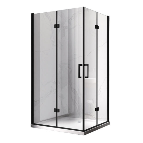 Rectangular shower cabin S-KZ12A Black 900x800mm Glass 6mm