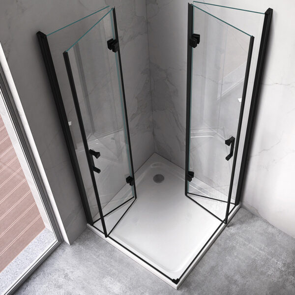 Rectangular shower cabin S-KZ12A Black 900x800mm Glass 6mm