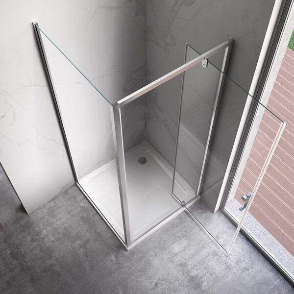 Rectangular shower cabin S-KZ05A Chrome 900x800mm