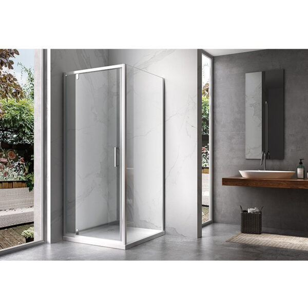Rectangular shower cabin S-KZ05A Chrome 900x800mm