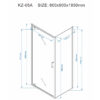 Rectangular shower cabin S-KZ05A Chrome 900x800mm