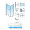 Rectangular shower cabin S-KZ05A Chrome 900x800mm