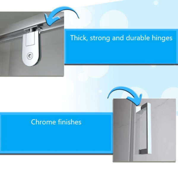 Rectangular shower cabin S-KZ05A Chrome 900x800mm