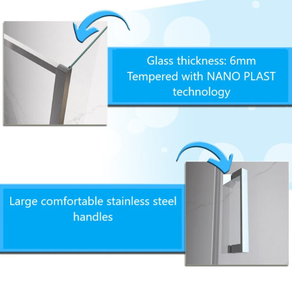 Rectangular shower cabin S-KZ05A Chrome 900x800mm