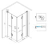 Square shower cabin R-BS05B Black 900x900mm
