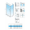 Square shower cabin R-KZ04 B Chrome 800x800mm glass 6mm