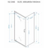 Square shower cabin R-KZ04 B Chrome 800x800mm glass 6mm
