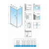 Square shower cabin R-KZ04 C Chrome 900x900mm glass 6mm