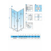 Square shower cabin R-KZ08B Gold 800x800mm glass 6mm