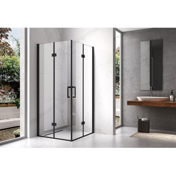 Square shower cabin R-KZ08C Black 900x900mm glass 6mm