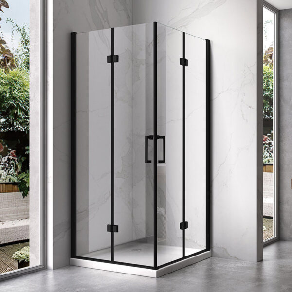 Square shower cabin R-KZ08C Black 900x900mm glass 6mm
