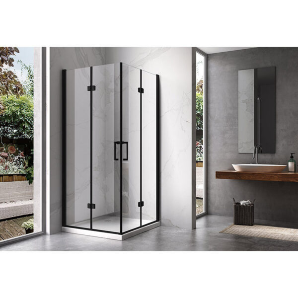 Square shower cabin R-KZ08C Black 900x900mm glass 6mm