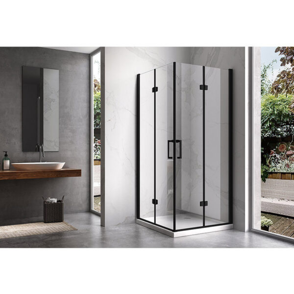 Square shower cabin R-KZ08C Black 900x900mm glass 6mm