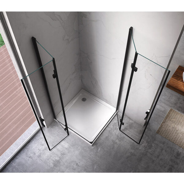 Square shower cabin R-KZ08C Black 900x900mm glass 6mm