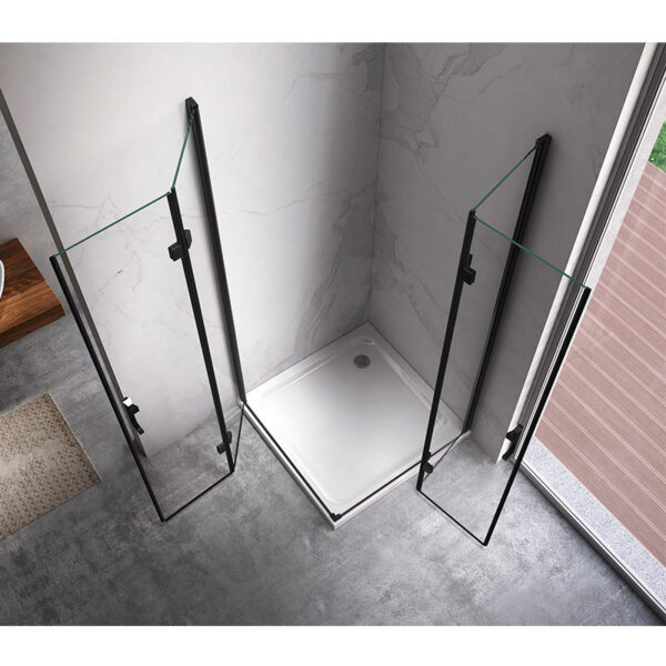 Square shower cabin R-KZ08C Black 900x900mm glass 6mm