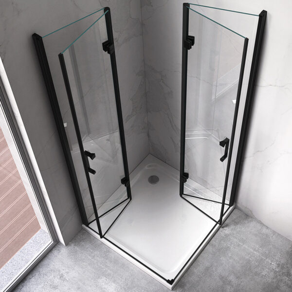 Square shower cabin R-KZ08C Black 900x900mm glass 6mm