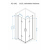 Square shower cabin R-KZ08C Gold 900x900mm glass 6mm