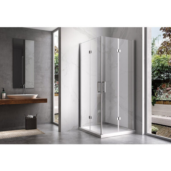 Square shower cabin R-KZ08D Chrome 1000x1000mm glass 6mm
