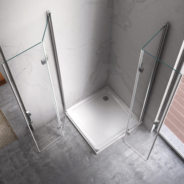 Square shower cabin R-KZ08D Chrome 1000x1000mm glass 6mm