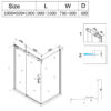 Rectangular shower cabin S-KZ203A Gold 1000x800mm, Glass 8mm