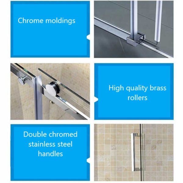 Rectangular shower cabin S-KZ203B Chrome 1100x800mm, Glass 8mm