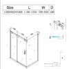 Rectangular shower cabin S-KZ203C Chrome 1200x800mm, Glass 8mm