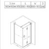 Square shower cabin R-KZ1180B Chrome 900x900mm glass 6mm