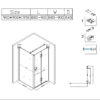 Square shower cabin R-KZ1180B Chrome 900x900mm glass 6mm